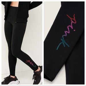 VS VICTORIAS SECRET PINK HIGH WAIST COTTON PANT TIGHT LEGGING SWEATS GLITTER XL